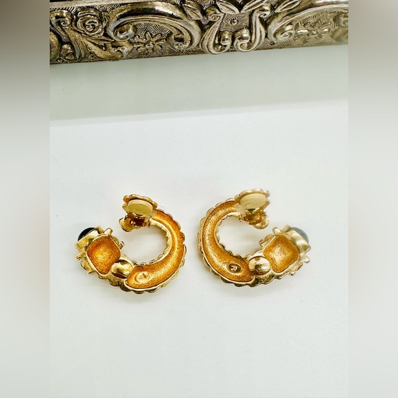 Rare Vintage Cornucopia Mogul Earrings - Picture 4 of 14